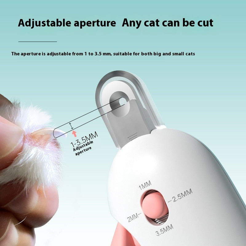 Pet Nail Clippers with Adjustable Aperture - Safe & Easy to Use for Cats & Small Dogs