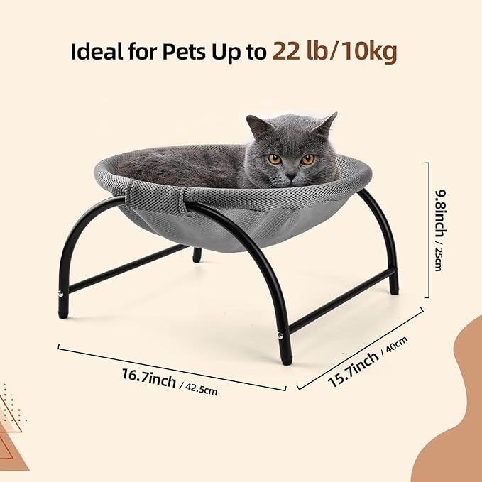 Cat Hammock Bed Elevated Pet Bed Moisture-Proof Cat Bed Pet Cot for Small Dogs Breathable Cat Bed Machine Washable Pet Bed Cat Bed for Indoor & Outdoor Comfortable Pet Hammock Iron Frame Cat Bed Pet Bed for Cats and Small Dogs
anti-slip pet bed
burrow bed for cats
Cat bed
covered cat bed
cozy cat nest
fluffy cat bed
pet accessories
plush pet bed
soft cat bed
washable cat bed