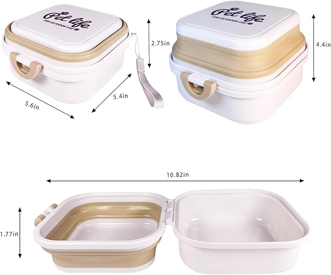 Portable Double-Layer Dog Water & Food Bowl | Perfect for Outdoor Adventures | BPA-Free