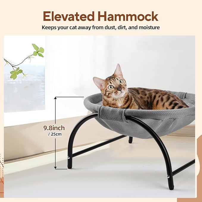 Cat Hammock Bed Elevated Pet Bed Moisture-Proof Cat Bed Pet Cot for Small Dogs Breathable Cat Bed Machine Washable Pet Bed Cat Bed for Indoor & Outdoor Comfortable Pet Hammock Iron Frame Cat Bed Pet Bed for Cats and Small Dogs
anti-slip pet bed
burrow bed for cats
Cat bed
covered cat bed
cozy cat nest
fluffy cat bed
pet accessories
plush pet bed
soft cat bed
washable cat bed