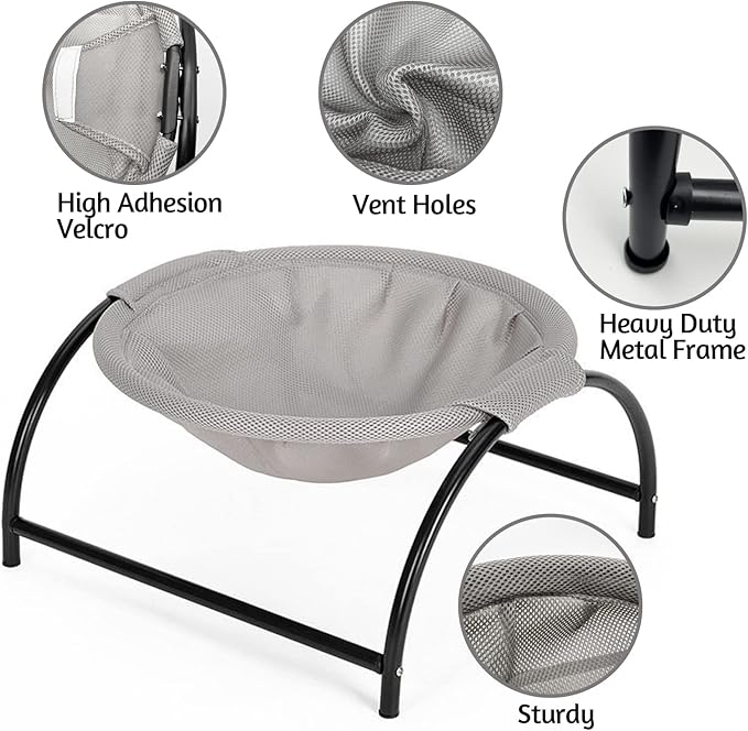 Cat Hammock Bed Elevated Pet Bed Moisture-Proof Cat Bed Pet Cot for Small Dogs Breathable Cat Bed Machine Washable Pet Bed Cat Bed for Indoor & Outdoor Comfortable Pet Hammock Iron Frame Cat Bed Pet Bed for Cats and Small Dogs
anti-slip pet bed
burrow bed for cats
Cat bed
covered cat bed
cozy cat nest
fluffy cat bed
pet accessories
plush pet bed
soft cat bed
washable cat bed