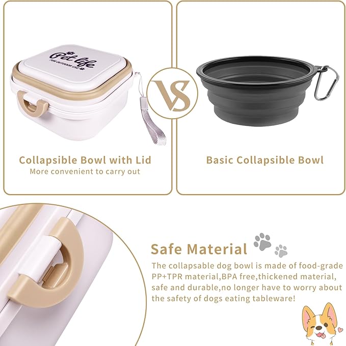 Portable Double-Layer Dog Water & Food Bowl | Perfect for Outdoor Adventures | BPA-Free