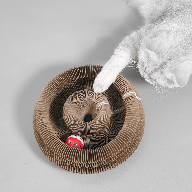 Accordion Cat Toy Interactive Cat Toy Cat Scratcher with Bell Magnetic Cat Toy Durable Cat Toy Scratch-Resistant Cat Toy Corrugated Paper Cat Toy Fun Cat Toy Indoor Cat Exercise Toy Unique Cat Toy