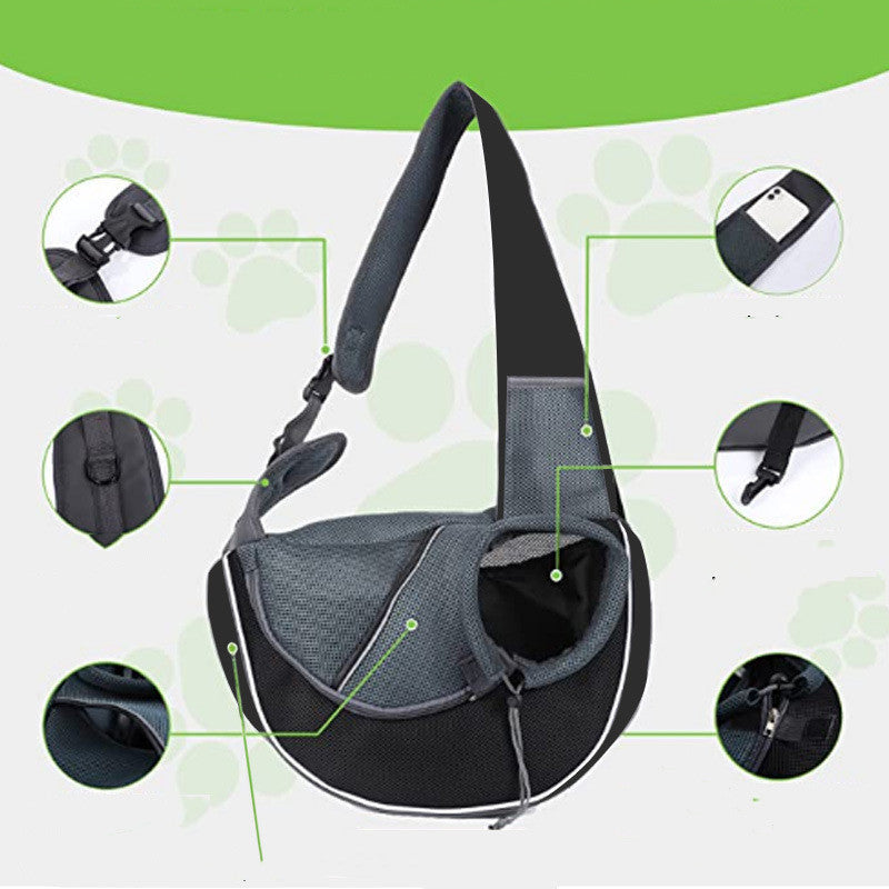 Pet Sling Carrier Bag Crossbody Pet Carrier Breathable Pet Carrier Small Dog Carrier Bag Cat Carrier Crossbody Portable Pet Carrier Bag Comfortable Pet Sling Durable Pet Carrier Pet Bag with Drawstring Design Travel Carrier for Cats and Dogs