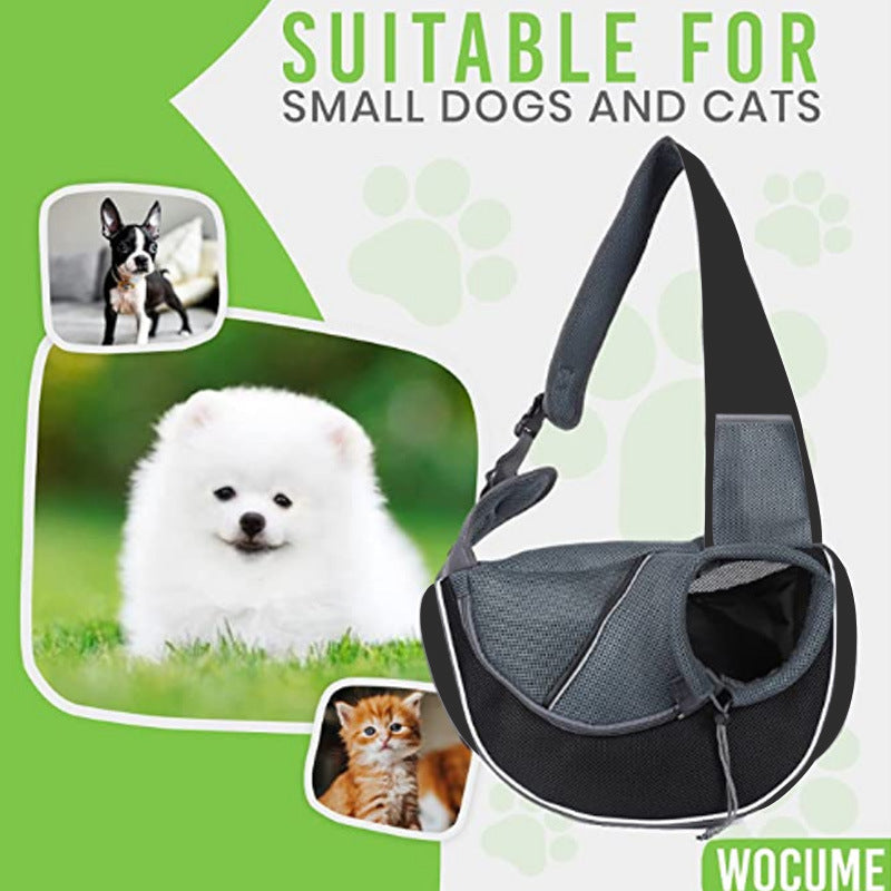 Pet Sling Carrier Bag Crossbody Pet Carrier Breathable Pet Carrier Small Dog Carrier Bag Cat Carrier Crossbody Portable Pet Carrier Bag Comfortable Pet Sling Durable Pet Carrier Pet Bag with Drawstring Design Travel Carrier for Cats and Dogs
