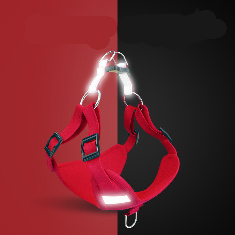 Pet Dog Harness Reflective
SAFETY LED DOG HARNESS
This comfortable & breathable padded dog harness with quick snap buckles which make it easy to put on and take off.
Available