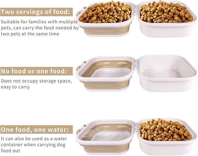 Portable Double-Layer Dog Water & Food Bowl | Perfect for Outdoor Adventures | BPA-Free