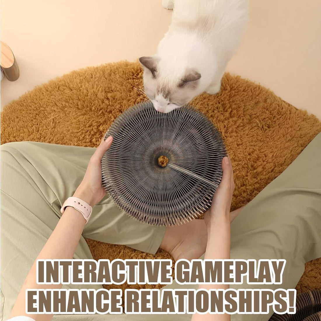 Accordion Cat Toy Interactive Cat Toy Cat Scratcher with Bell Magnetic Cat Toy Durable Cat Toy Scratch-Resistant Cat Toy Corrugated Paper Cat Toy Fun Cat Toy Indoor Cat Exercise Toy Unique Cat Toy